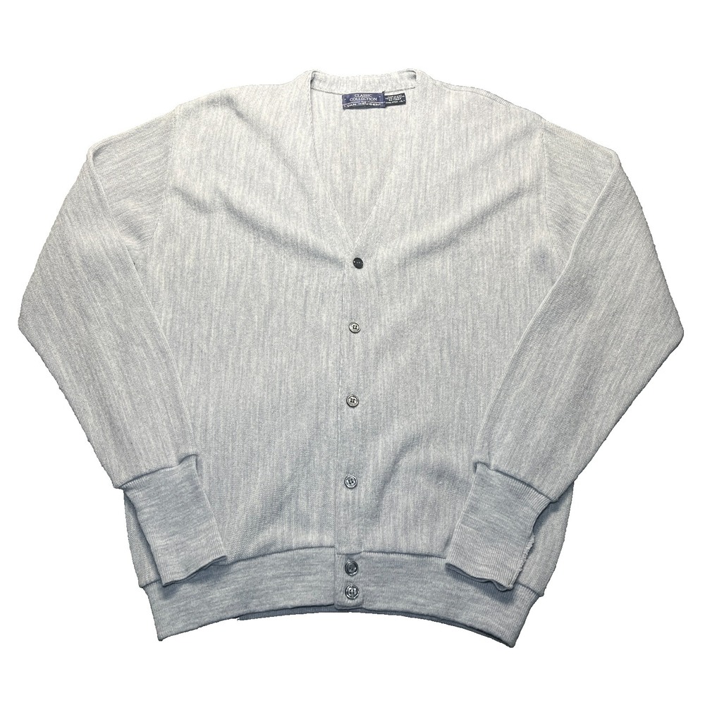 Vintage Van Heusen Cardigan Men's Large Blue? Classic Collection 80s Made in USA
